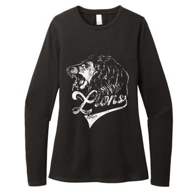 Lions School Sports Fan Team Spirit Mascot Vintage Womens CVC Long Sleeve Shirt