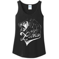 Lions School Sports Fan Team Spirit Mascot Vintage Ladies Essential Tank