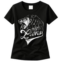 Lions School Sports Fan Team Spirit Mascot Vintage Women's T-Shirt