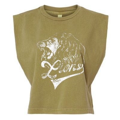 Lions School Sports Fan Team Spirit Mascot Vintage Garment-Dyed Women's Muscle Tee