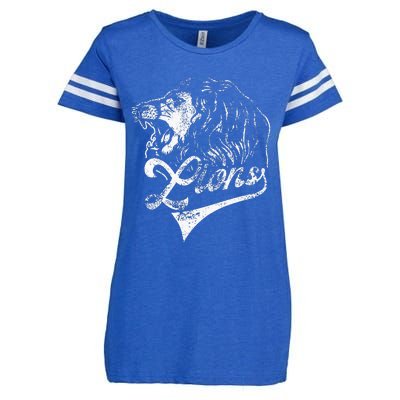 Lions School Sports Fan Team Spirit Mascot Vintage Enza Ladies Jersey Football T-Shirt