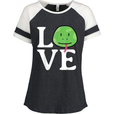 LOVE Snakes | Snake Lover | Cool Snake Enza Ladies Jersey Colorblock Tee