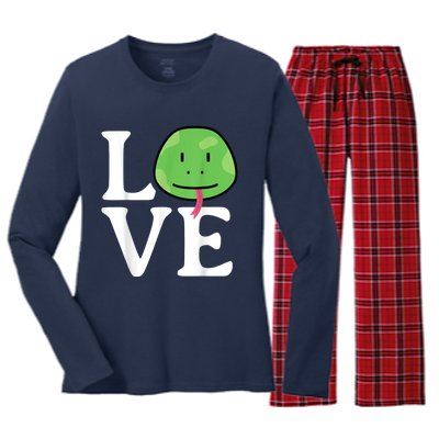 LOVE Snakes | Snake Lover | Cool Snake Women's Long Sleeve Flannel Pajama Set 