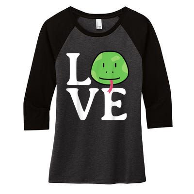 LOVE Snakes | Snake Lover | Cool Snake Women's Tri-Blend 3/4-Sleeve Raglan Shirt