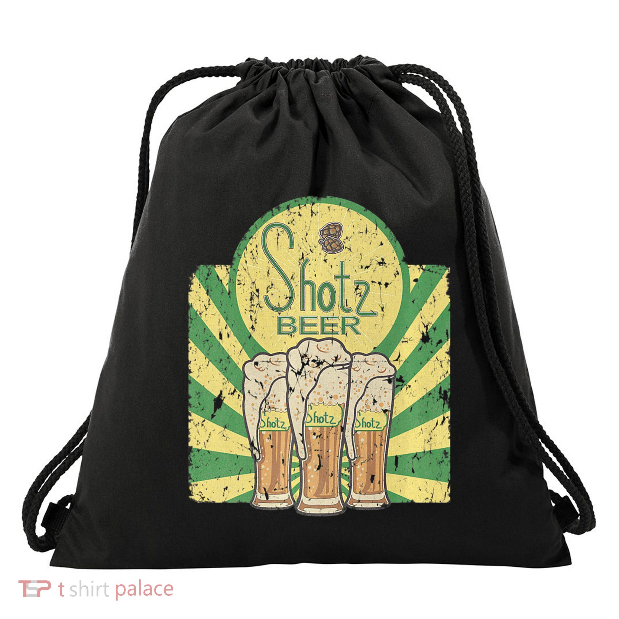 Laverne & Shirley Shotz Beer Funny Classic TV Drawstring Bag