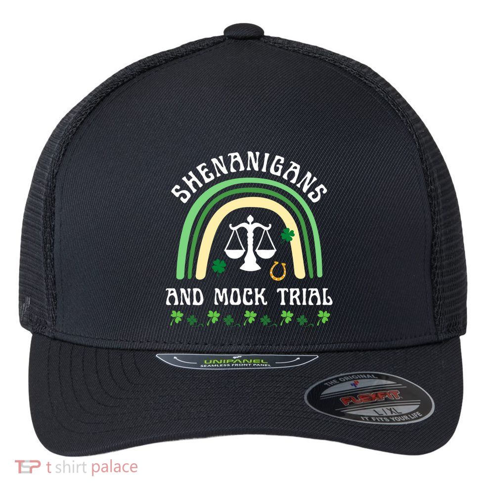 Law School St Patrick's Day Shenanigans And Mock Trial Gift Flexfit Unipanel Trucker Cap