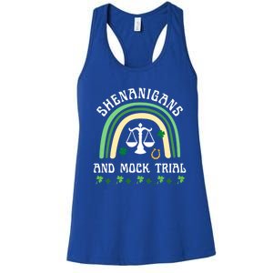 Law School St Patrick's Day Shenanigans And Mock Trial Gift Women's Racerback Tank