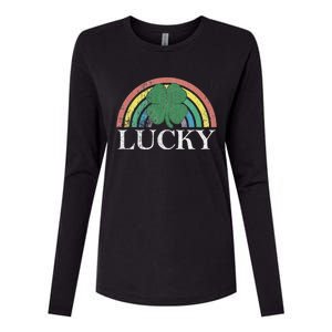 Lucky Shamrock St. Patrick's Day Saint Paddy's Rainbow Irish Love Womens Cotton Relaxed Long Sleeve T-Shirt