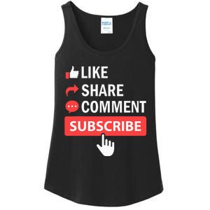 Like Share Subscribe Comment Video Livestream Blogging Ladies Essential Tank