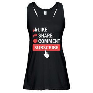 Like Share Subscribe Comment Video Livestream Blogging Ladies Essential Flowy Tank