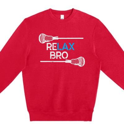 Lacrosse Sport Stick Funny Lax Player Love Perfect Gift Idea Premium Crewneck Sweatshirt