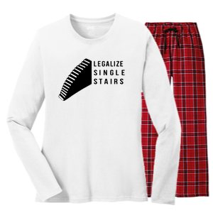 Legalize Single Stairs Women's Long Sleeve Flannel Pajama Set 