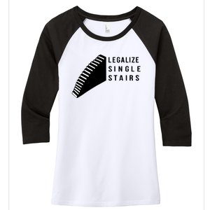 Legalize Single Stairs Women's Tri-Blend 3/4-Sleeve Raglan Shirt