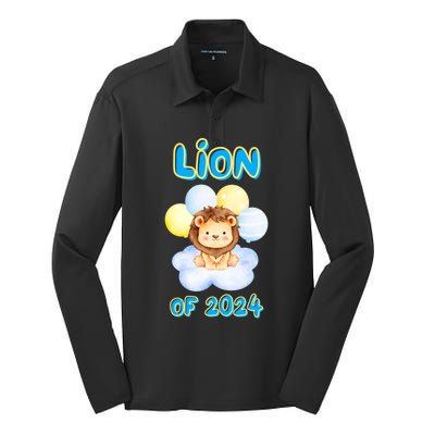 Lion Senior Student Class Of 2024 Happy Last Day Of School Gift Silk Touch Performance Long Sleeve Polo