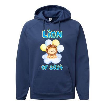 Lion Senior Student Class Of 2024 Happy Last Day Of School Gift Performance Fleece Hoodie