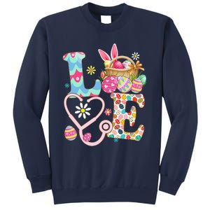 Love Stethoscope Scrub Life Nurse Bunny Easter Day Sweatshirt