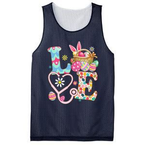 Love Stethoscope Scrub Life Nurse Bunny Easter Day Mesh Reversible Basketball Jersey Tank