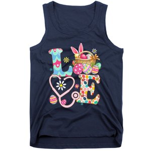 Love Stethoscope Scrub Life Nurse Bunny Easter Day Tank Top