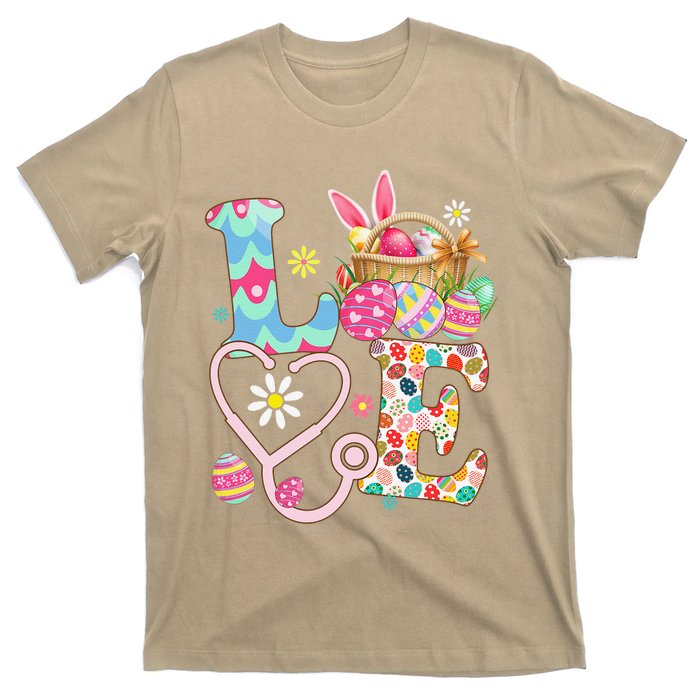 Love Stethoscope Scrub Life Nurse Bunny Easter Day T-Shirt