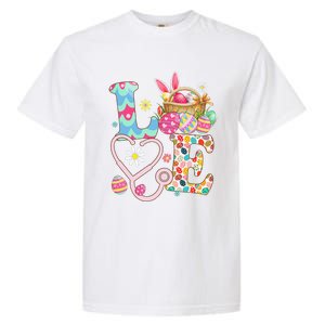 Love Stethoscope Scrub Life Nurse Bunny Easter Day Garment-Dyed Heavyweight T-Shirt