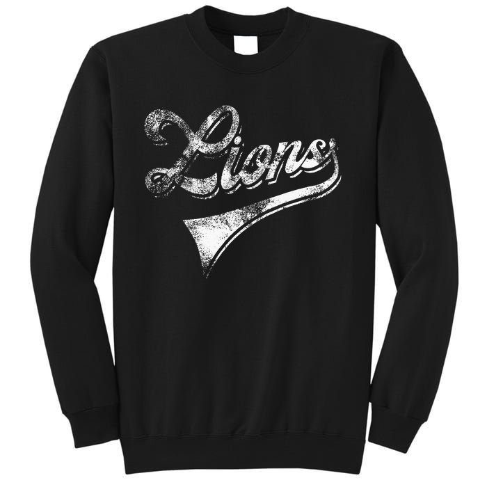 Lions School Sports Fan Team Spirit Mascot Vintage Tall Sweatshirt