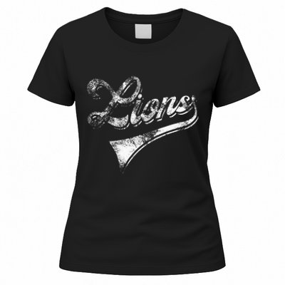 Lions School Sports Fan Team Spirit Mascot Vintage Women's T-Shirt