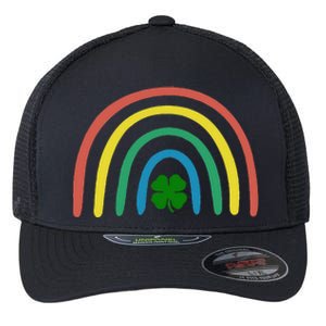 Lucky Shamrock St. Patrick's Day Saint Paddy's Rainbow Irish Love Flexfit Unipanel Trucker Cap