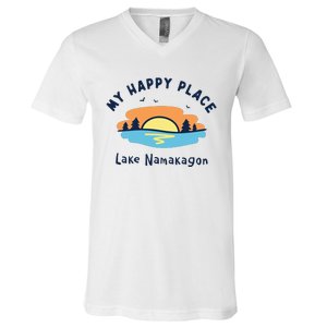 Lake Sun Summer Ocean Beach V-Neck T-Shirt