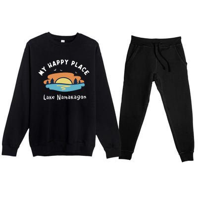 Lake Sun Summer Ocean Beach Premium Crewneck Sweatsuit Set