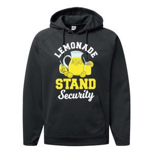 Lemonade Stand Security Lemon Juice Citrus Summer Drink Performance Fleece Hoodie