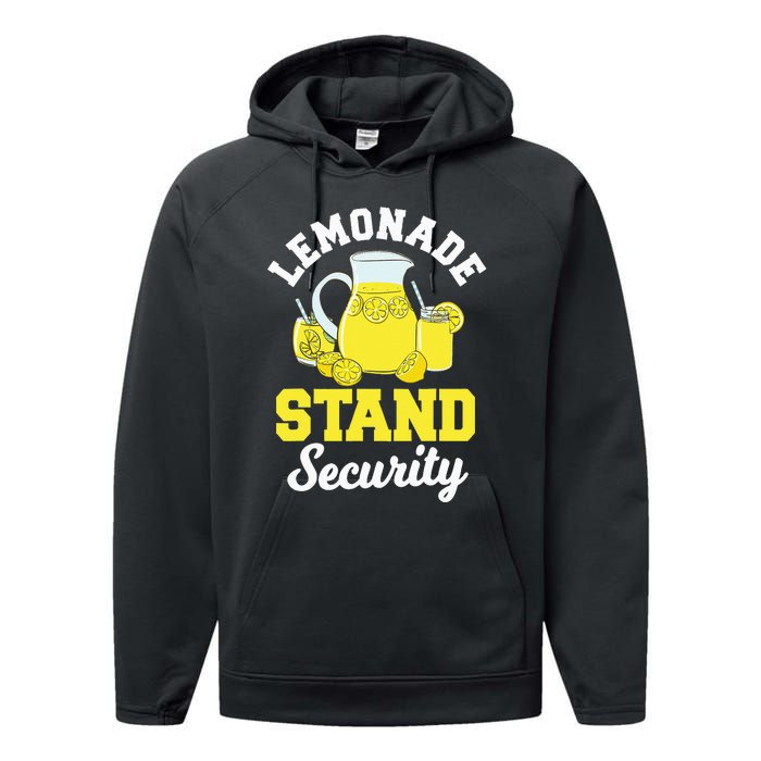 Lemonade Stand Security Lemon Juice Citrus Summer Drink Performance Fleece Hoodie