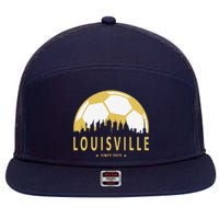 Louisville Soccer Since 2015 Gift 7 Panel Mesh Trucker Snapback Hat