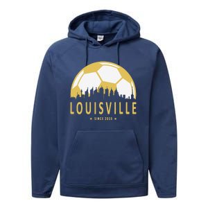 Louisville Soccer Since 2015 Gift Performance Fleece Hoodie