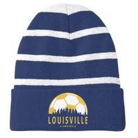 Louisville Soccer Since 2015 Gift Striped Beanie with Solid Band