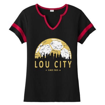 Louisville Soccer Since 2015 Gift Ladies Halftime Notch Neck Tee