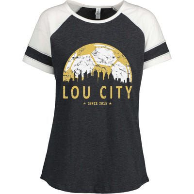 Louisville Soccer Since 2015 Gift Enza Ladies Jersey Colorblock Tee