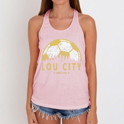 Louisville Soccer Since 2015 Gift Women's Knotted Racerback Tank