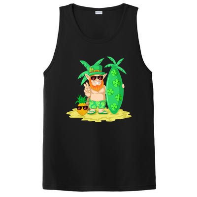 Leprechaun Surfing St Patricks Day Shamrock Leaf Clover Gift PosiCharge Competitor Tank