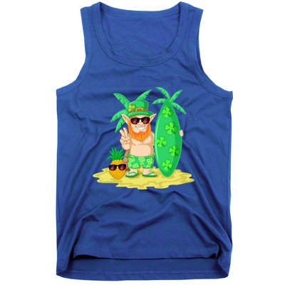 Leprechaun Surfing St Patricks Day Shamrock Leaf Clover Gift Tank Top