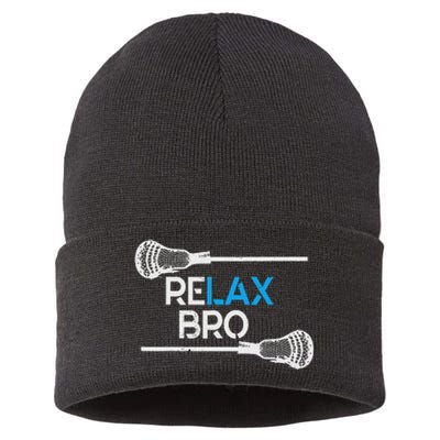 Lacrosse Sport Stick Funny Lax Player Love Sustainable Knit Beanie