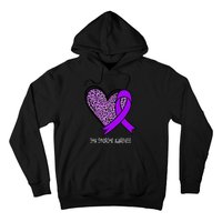 Leopard SMA Syndrome Awareness Purple Ribbon Heart Hoodie