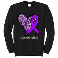 Leopard SMA Syndrome Awareness Purple Ribbon Heart Sweatshirt