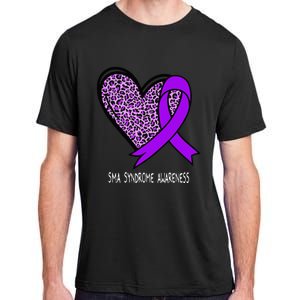 Leopard SMA Syndrome Awareness Purple Ribbon Heart Adult ChromaSoft Performance T-Shirt