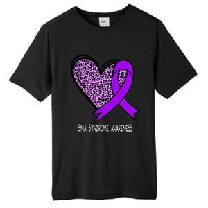 Leopard SMA Syndrome Awareness Purple Ribbon Heart Tall Fusion ChromaSoft Performance T-Shirt