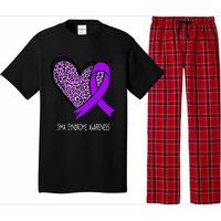 Leopard SMA Syndrome Awareness Purple Ribbon Heart Pajama Set