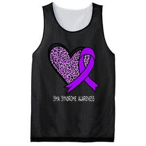 Leopard SMA Syndrome Awareness Purple Ribbon Heart Mesh Reversible Basketball Jersey Tank