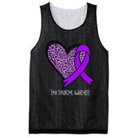 Leopard SMA Syndrome Awareness Purple Ribbon Heart Mesh Reversible Basketball Jersey Tank