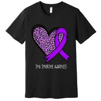 Leopard SMA Syndrome Awareness Purple Ribbon Heart Premium T-Shirt