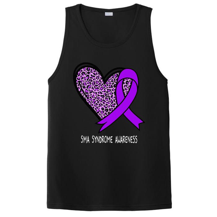 Leopard SMA Syndrome Awareness Purple Ribbon Heart PosiCharge Competitor Tank