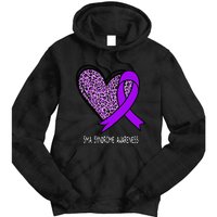 Leopard SMA Syndrome Awareness Purple Ribbon Heart Tie Dye Hoodie